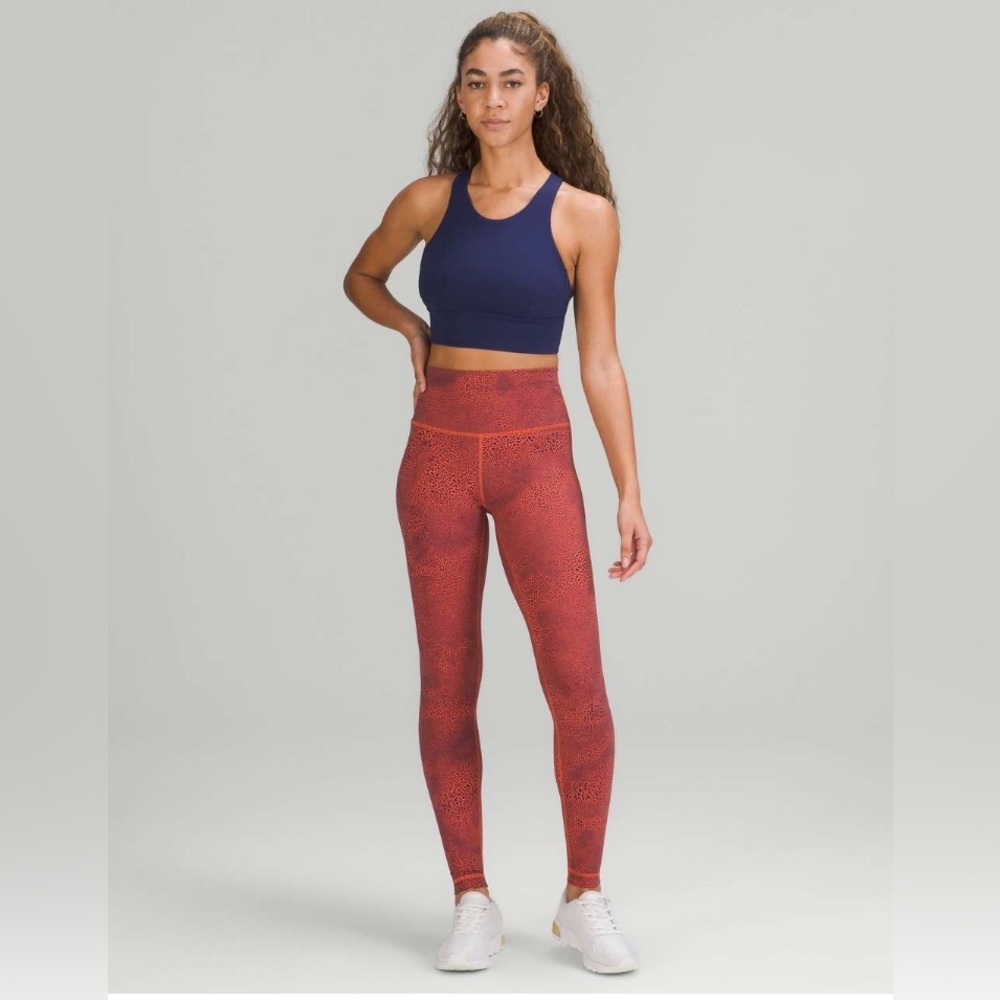 Lululemon Wunder Train High-Rise Tights / Leggings  28" Size 2 - Orange Crackle